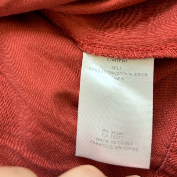 Tibi Harrison Chino Patch Pocket Skirt Dusty Red orange rust pumpkin size 8 - Picture 6 of 9